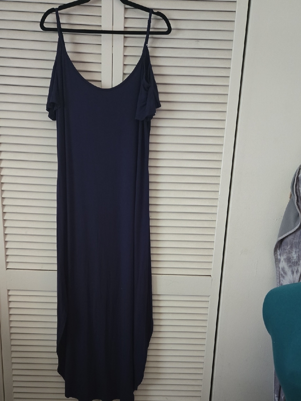 Cold-Shoulder Navy Maxi Dress - Classic Women's Dress